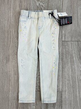 NWT Baby Gap Girls High Stretch Pull On Legging Jeans Paint Splatter size 4